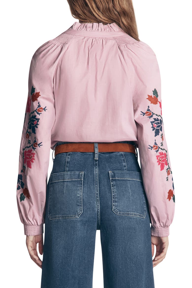 Erica Embroidered Cotton Shirt, Alternate, color, SOFT PINK, EMBROIDERED FLORAL