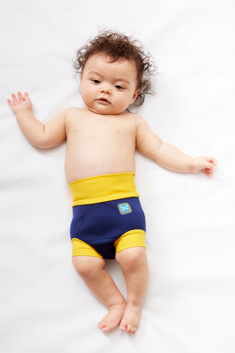 Happy Nappy™ Reusable Swim Diaper, Alternate, color, Navy/Yellow