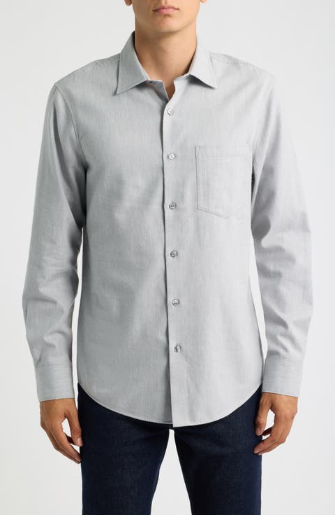 Cotton & Cashmere Flannel Button-Up Shirt