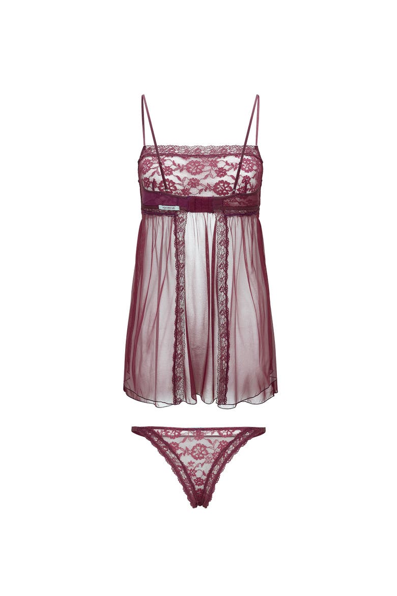 Collie Babydoll Lingerie, Alternate, color, Dark purple