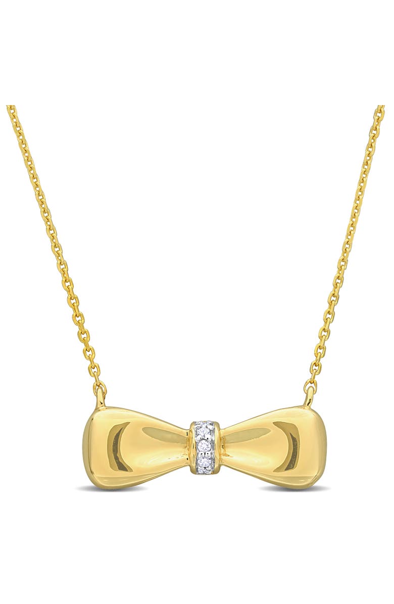 Julianna B. Diamond Accent Bow Necklace 10k Gold, Main, color, Yellow Gold