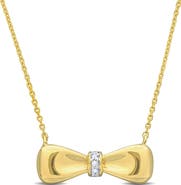 Julianna B. Diamond Accent Bow Necklace 10k Gold