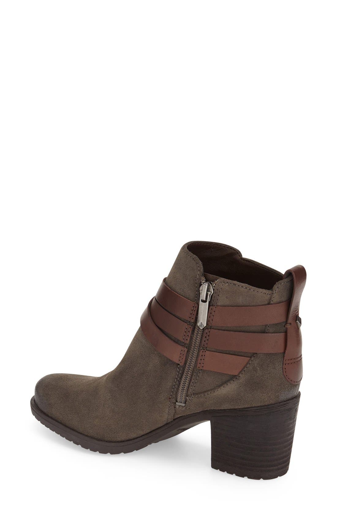 'Hannah' Belted Chelsea Bootie, Alternate, color, STEEL GREY/ SIENNA