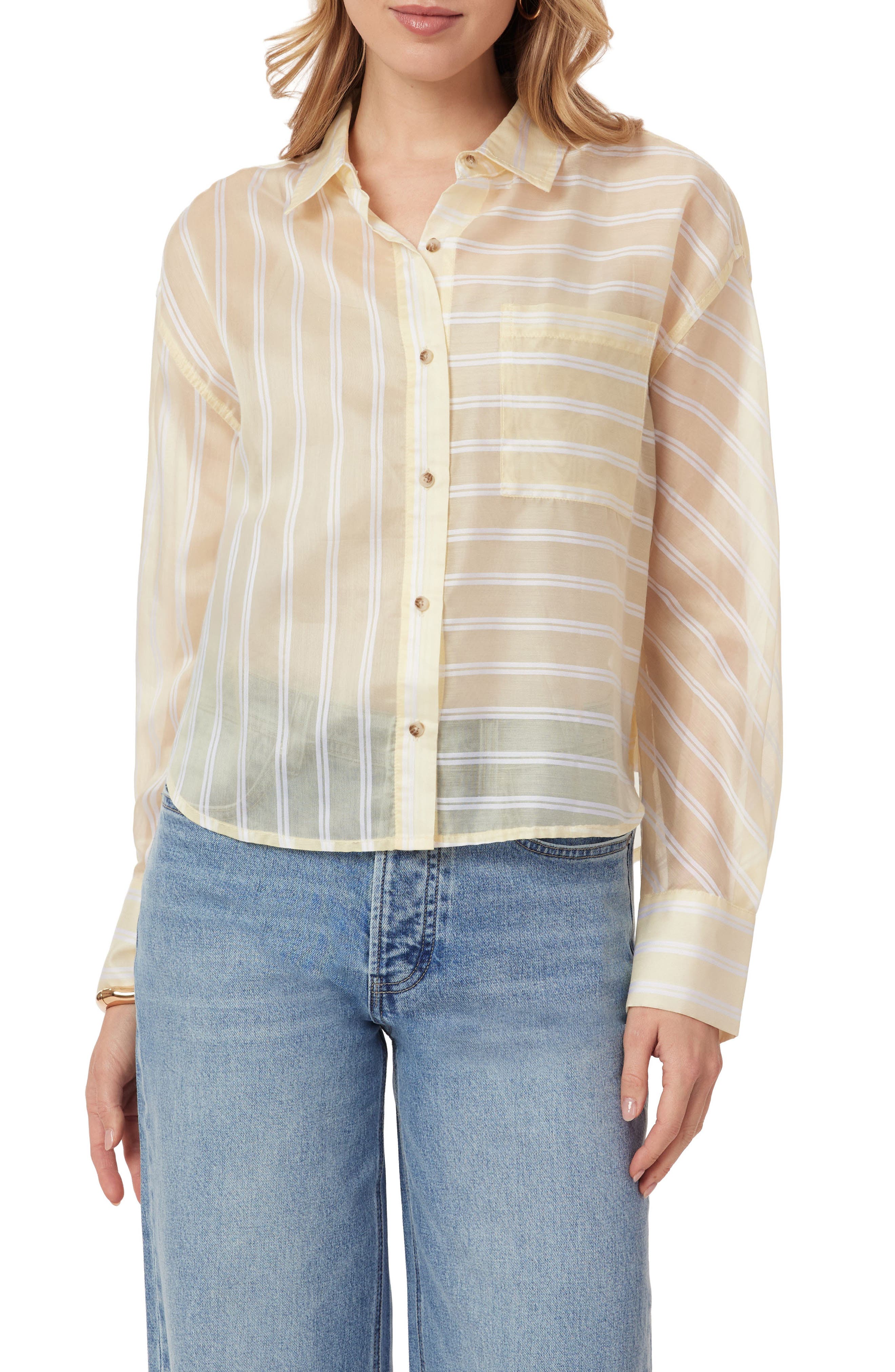 Cropped Button Front Shirt - image 3