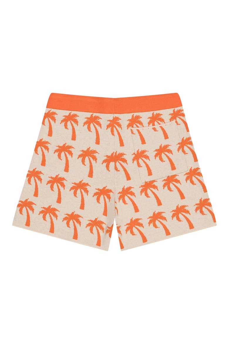 Palms Drawstring Sweater Shorts, Alternate, color, ORANGE