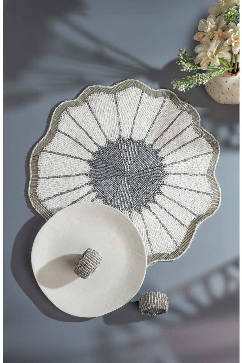 The Ethereal Daisy Beaded Charger, Alternate, color, WHITE