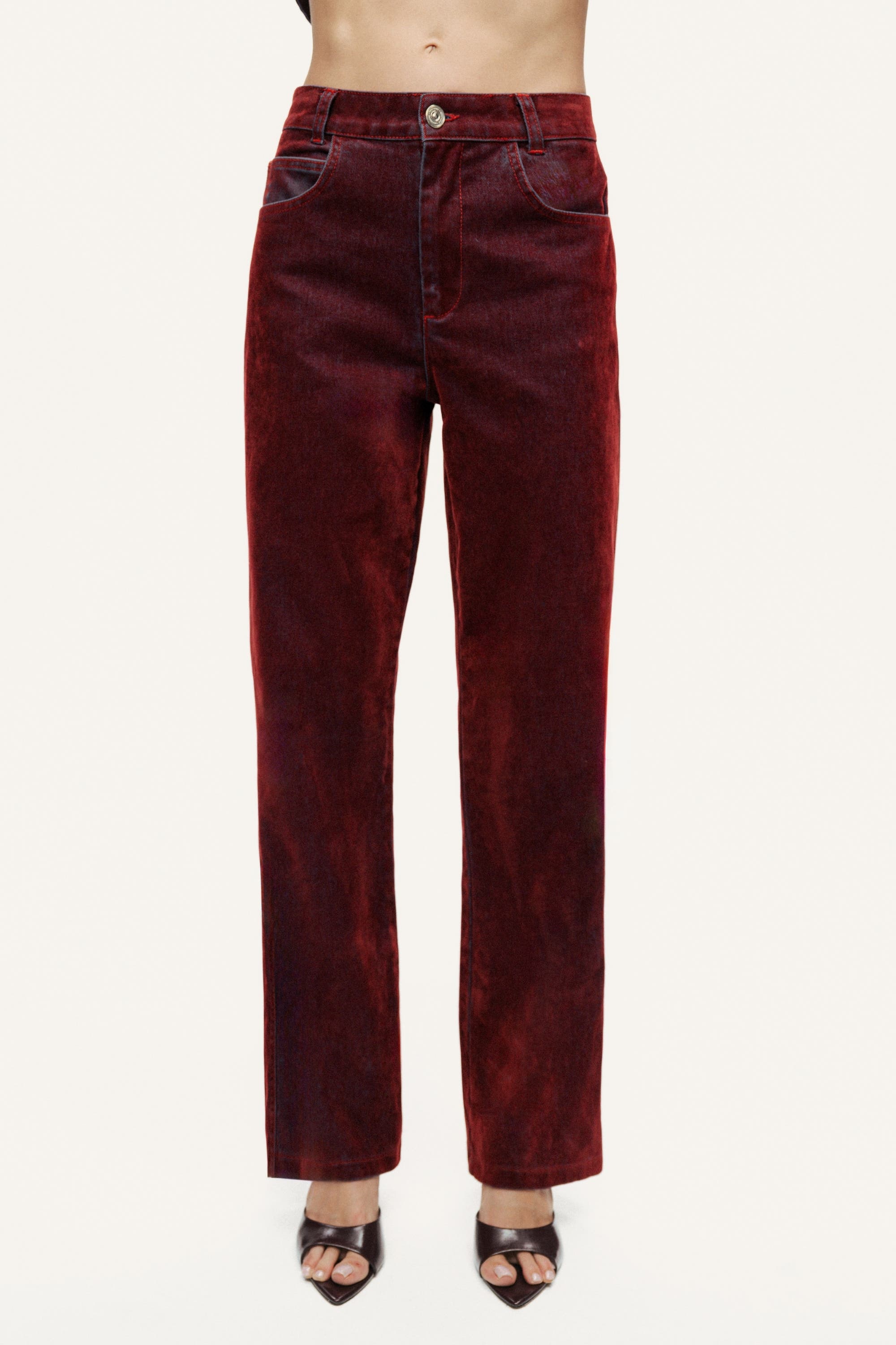 Velvet Straight-Leg Pants - image 2