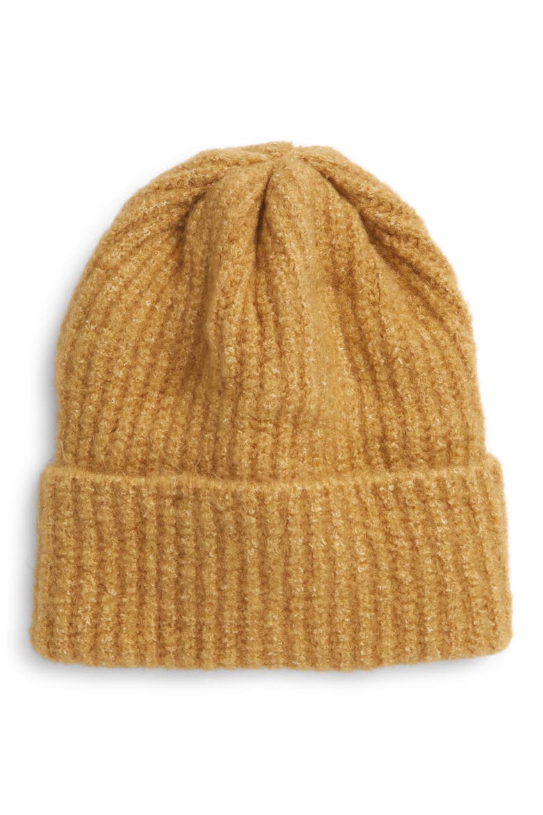 Lullaby Rib Beanie, Main, color, CAMEL