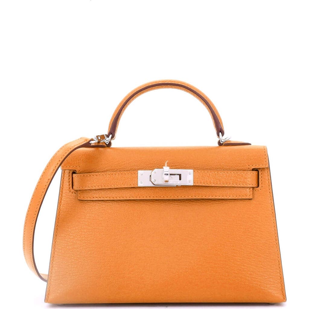 Pre-owned Hermes Hermes Kelly Mini Ii Bag Verso Chevre Mysore With Palladium Hardware 20