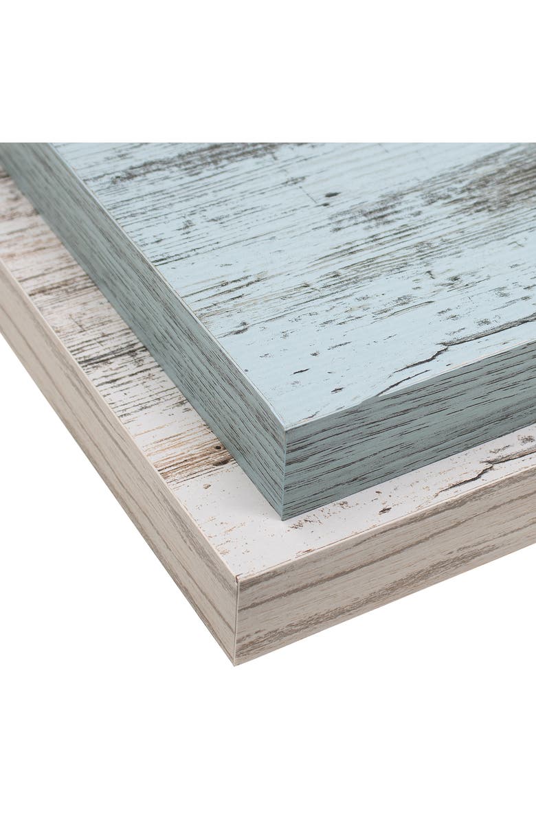 SORBUS Blue White Floating Rectangle Wall Shelf - Set of 2, Alternate, color, White - Green