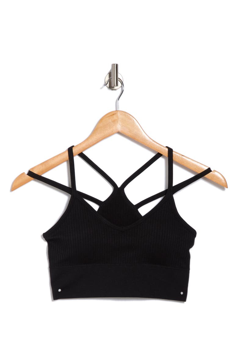 Z by Zella Strappy Racerback Rib Sports Bra, Alternate, color,