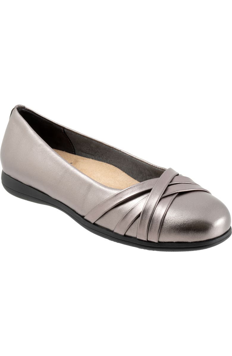 Trotters Daphne Flat, Main, color, Pewter