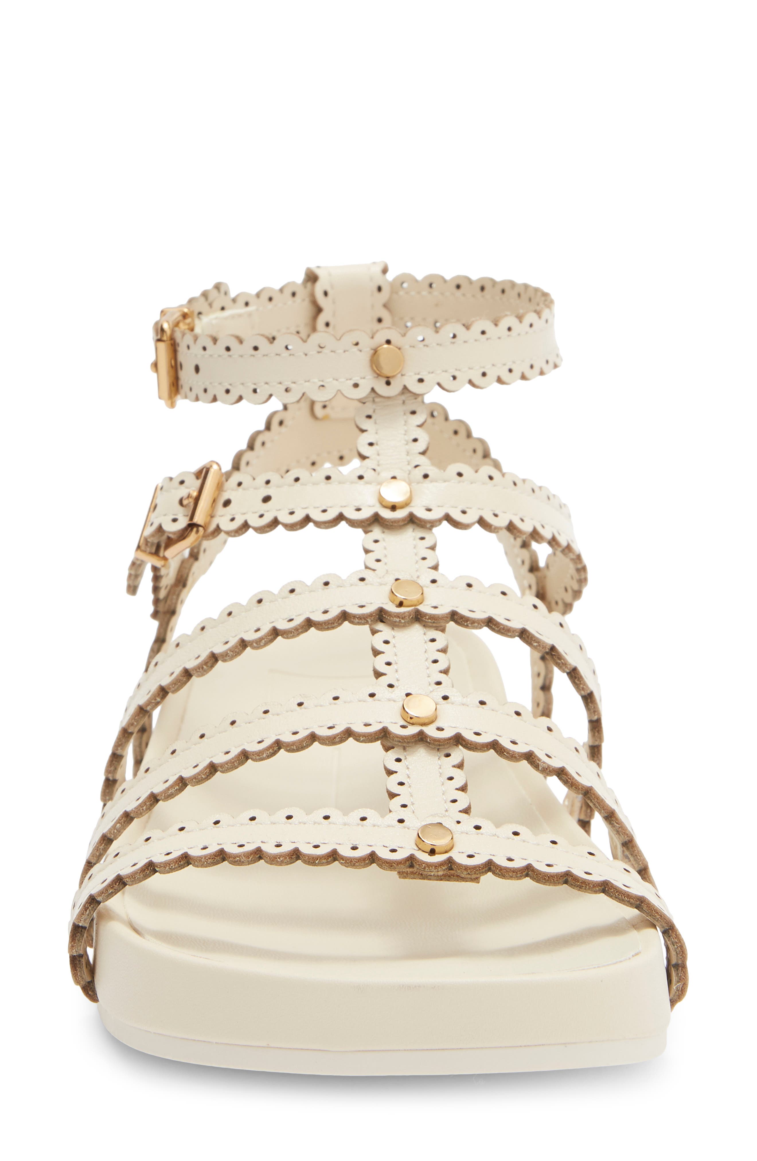 Susana Cage Sandal, Alternate, color, CREAM LEATHER
