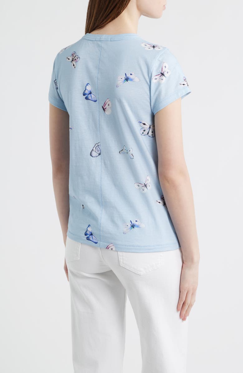 rag & bone Tammy Butterfly Pima Cotton T-Shirt, Alternate, color, Light Blue