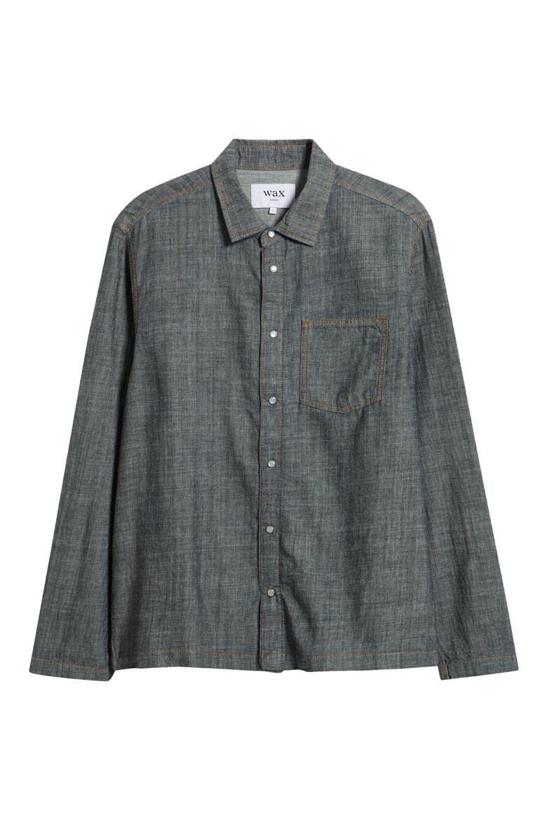 Manilla Chambray Button-Up Shirt, Main, color, INDIGO