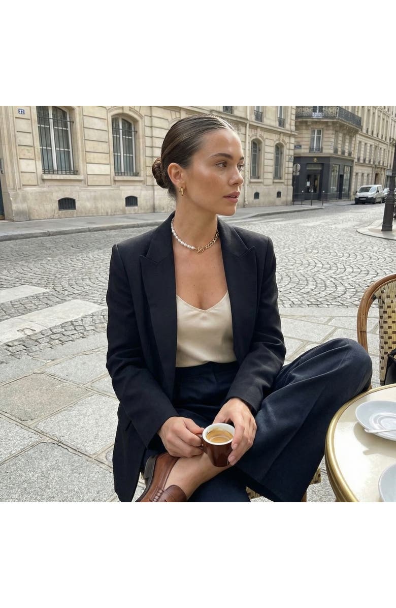 Bliss Diamond 18k Gold Plated Fresh Water Pearl And Curb Link Necklace 18" Toggle Clasp, Alternate, color, 18K Yellow Gold