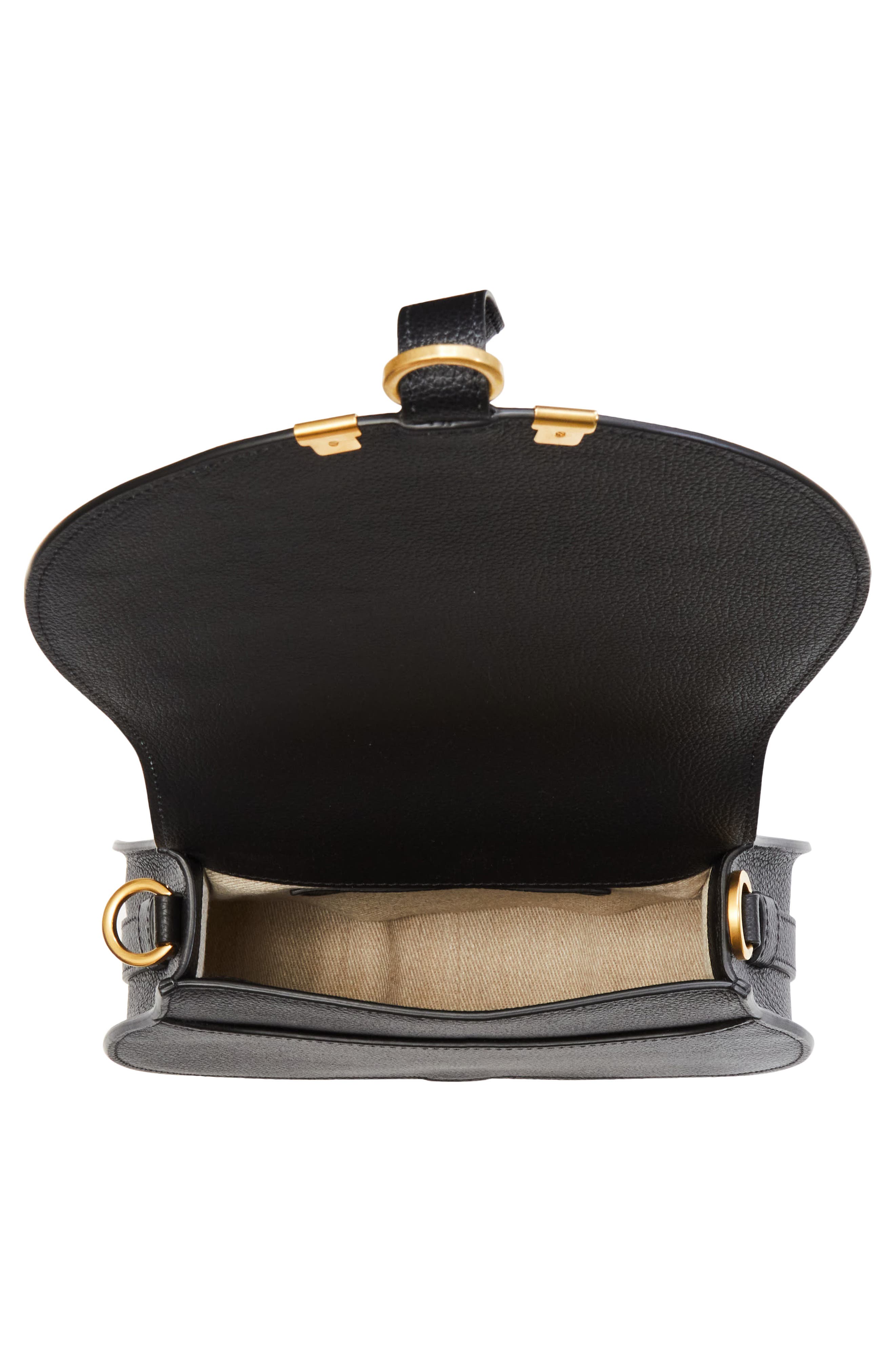 Chloé Large Marcie Leather Crossbody Bag, Alternate, color, 001 Black