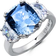 Crislu Synthetic Blue Quartz Cocktail Ring