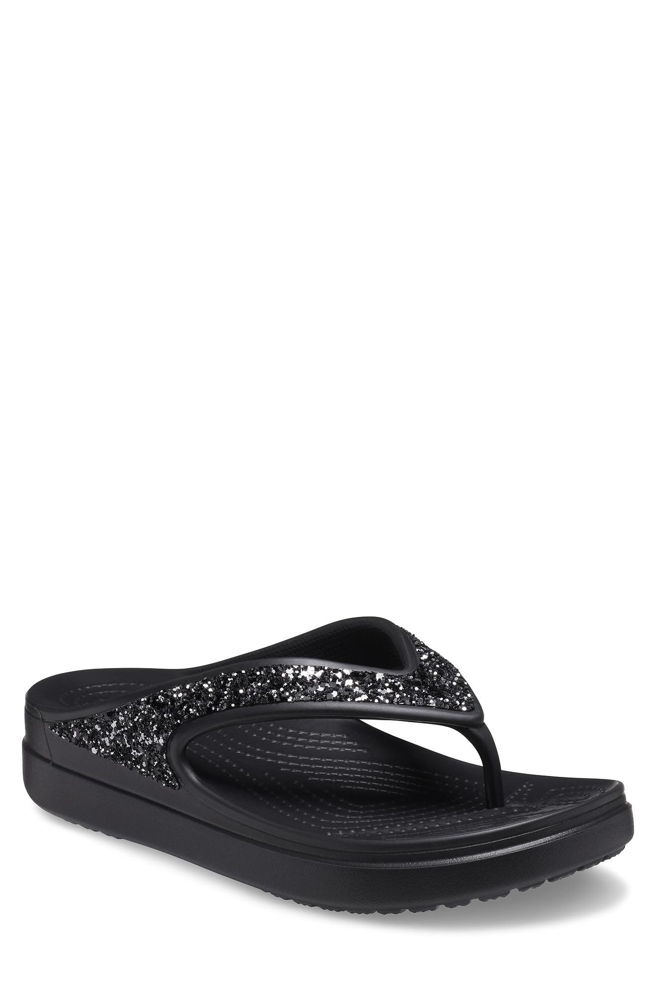 CROCS Sloane Glitter Platform Flip-Flop Sandal