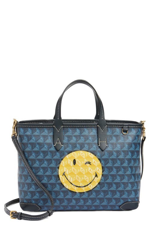 Shop Anya Hindmarch Xs I Am A Plastic Bag Wink Tote In Marine