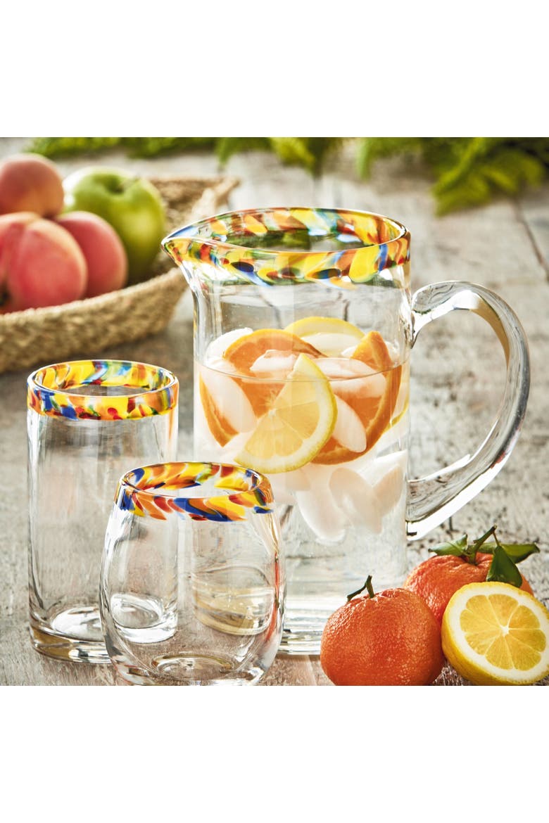Kaleidoscope Stemless Wine Glass Clear Dishwasher Safe, Alternate, color, Clear