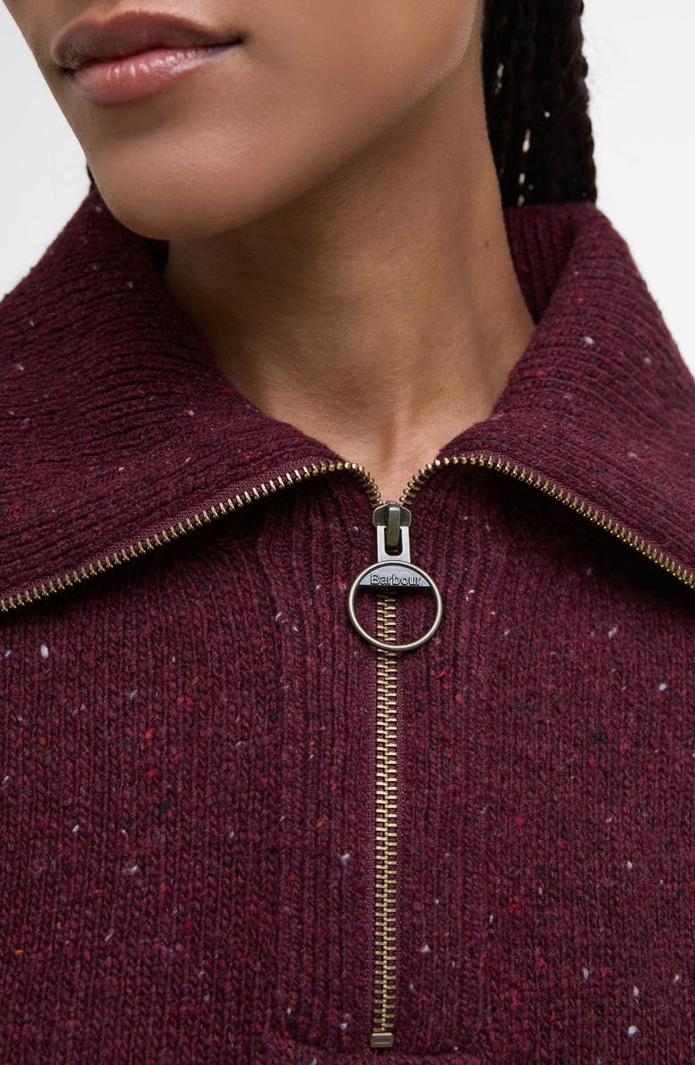 Barbour Lavensdale Wool Blend Half-Zip Sweater, Alternate, color, Black Cherry