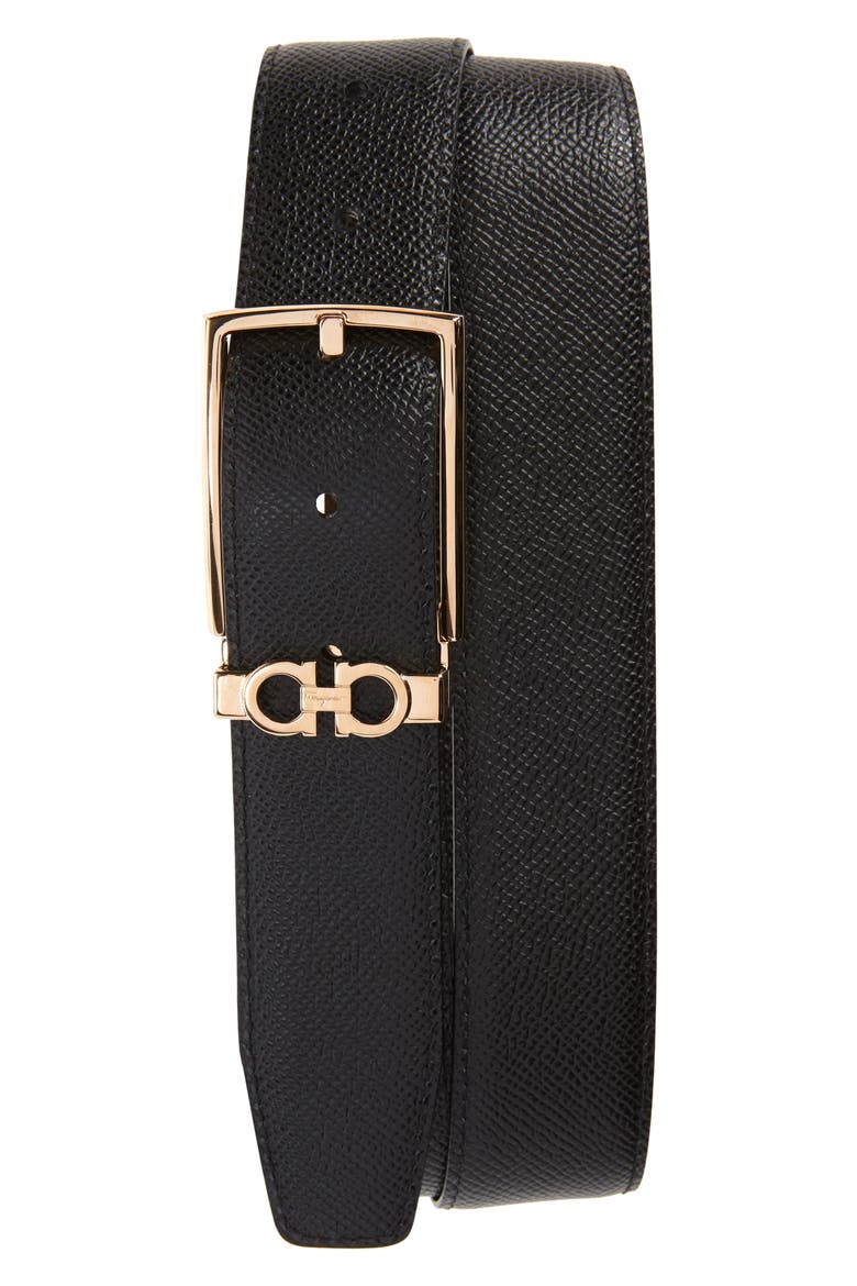 Salvatore Ferragamo Reversible Leather Belt, Alternate, color, BROWN/ BLACK