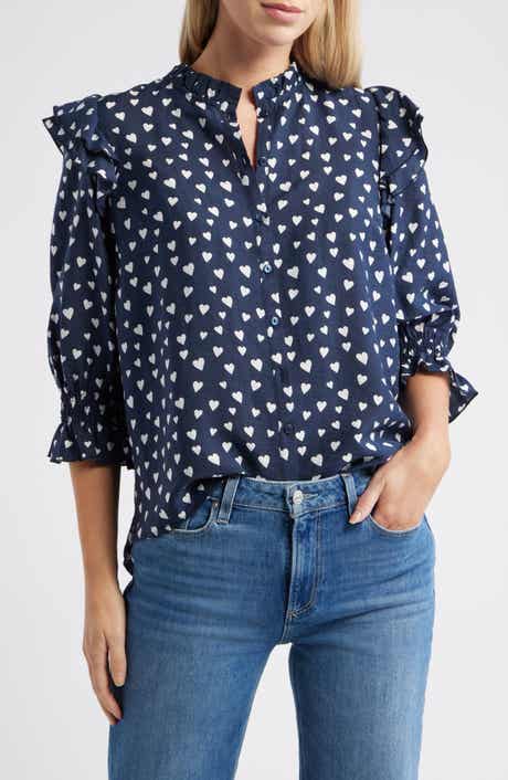 Caslon® Ruffle Print Top