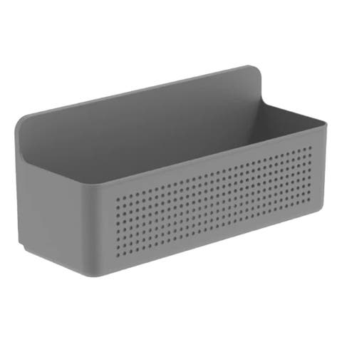 Wall Mounted Adhesive Storage Basket Organizer for Kitchen and Laundry