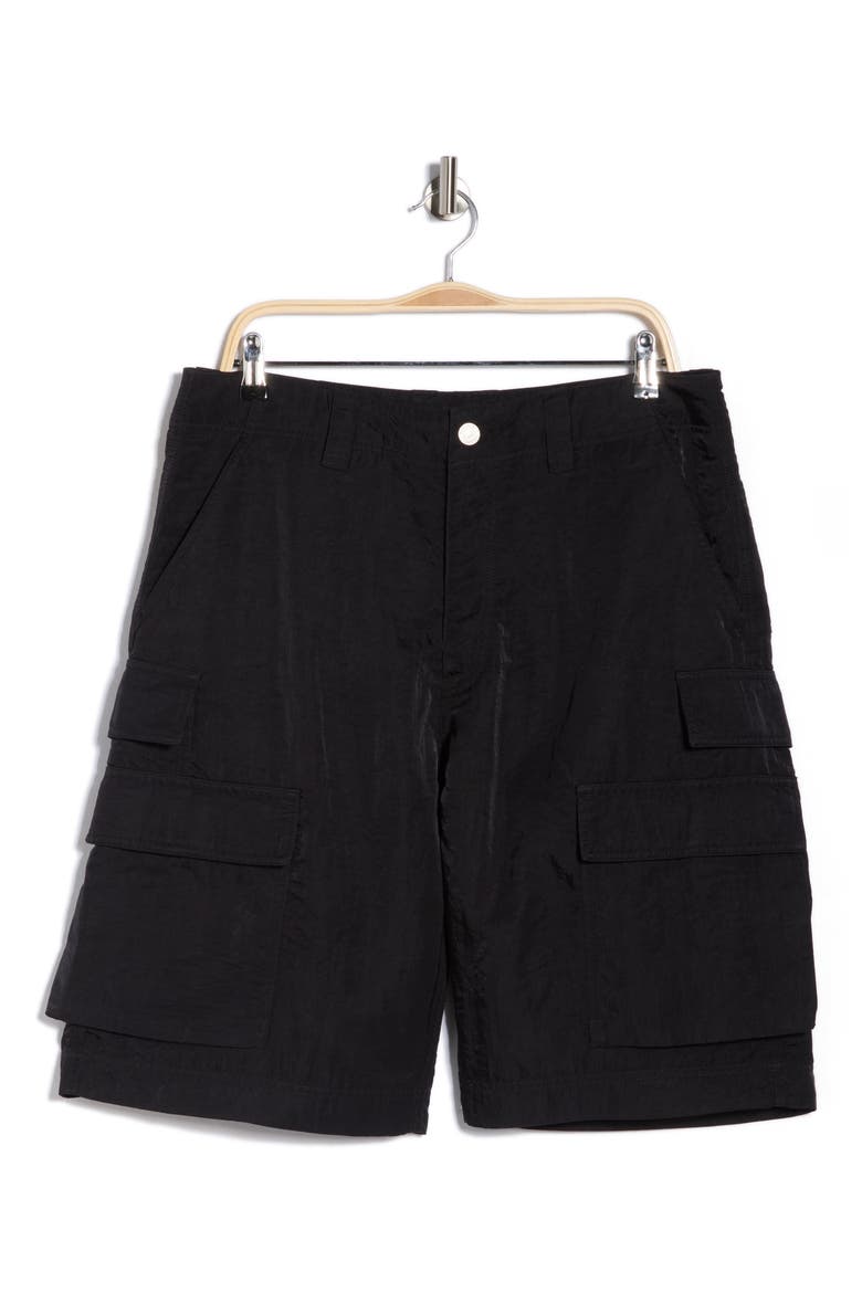 Solid Cargo Shorts, Alternate, color, BLACK