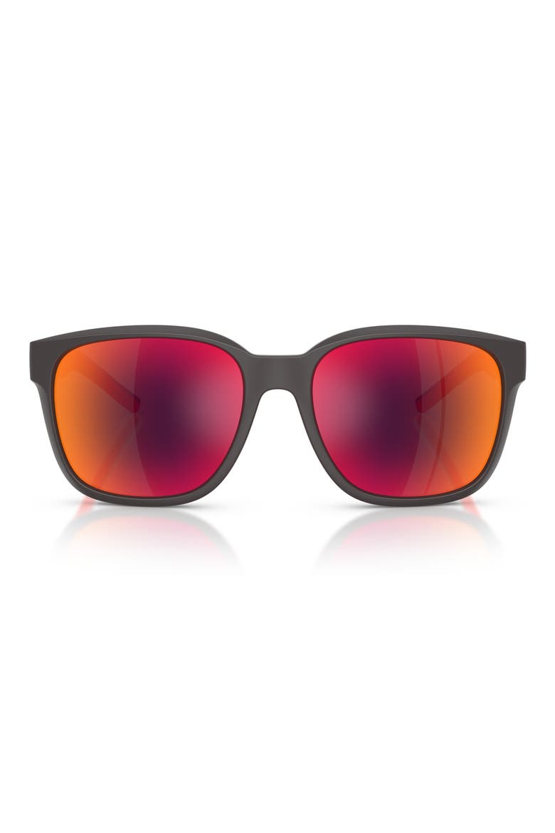 56mm Square Sunglasses, Main, color, MATTE GREY / RED GOLD MIRROR