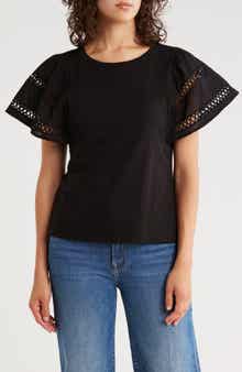 Muse Flutter Sleeve Cotton Top