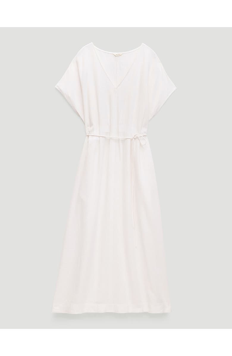 Hush Remy Pleated Linen Blend Midi Dress, Alternate, color, White