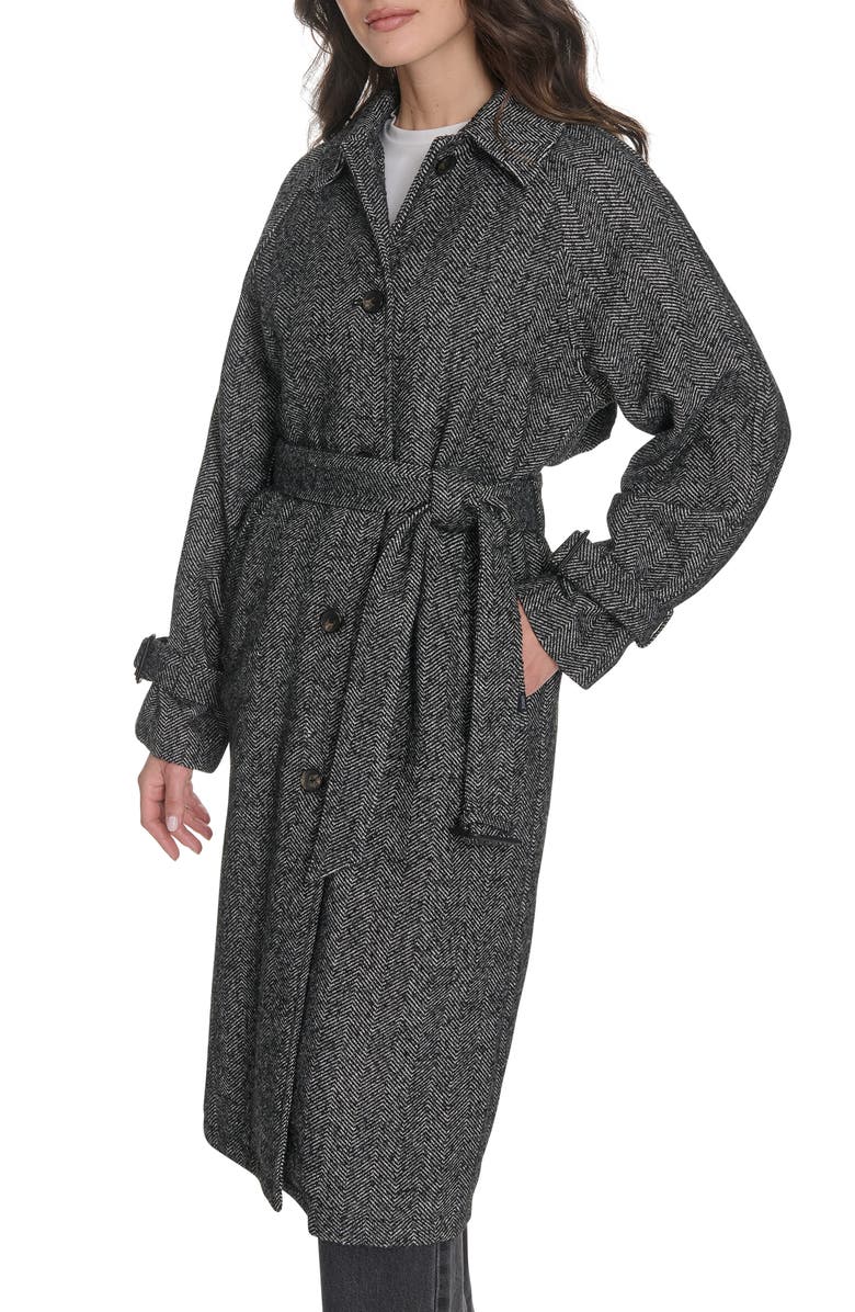 Levi's Belted Longline Coat, Alternate, color, Houndstooth