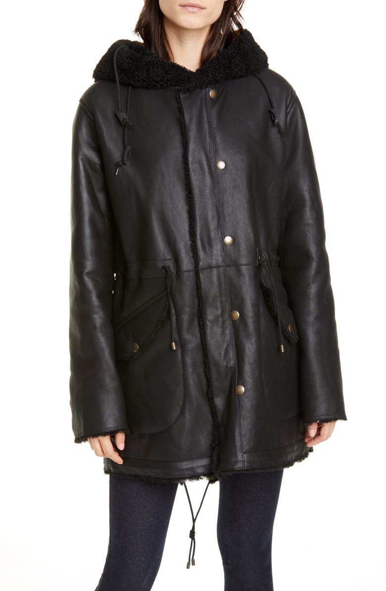 Mr & Mrs Italy Reversible Genuine Shearling Parka, Main, color,