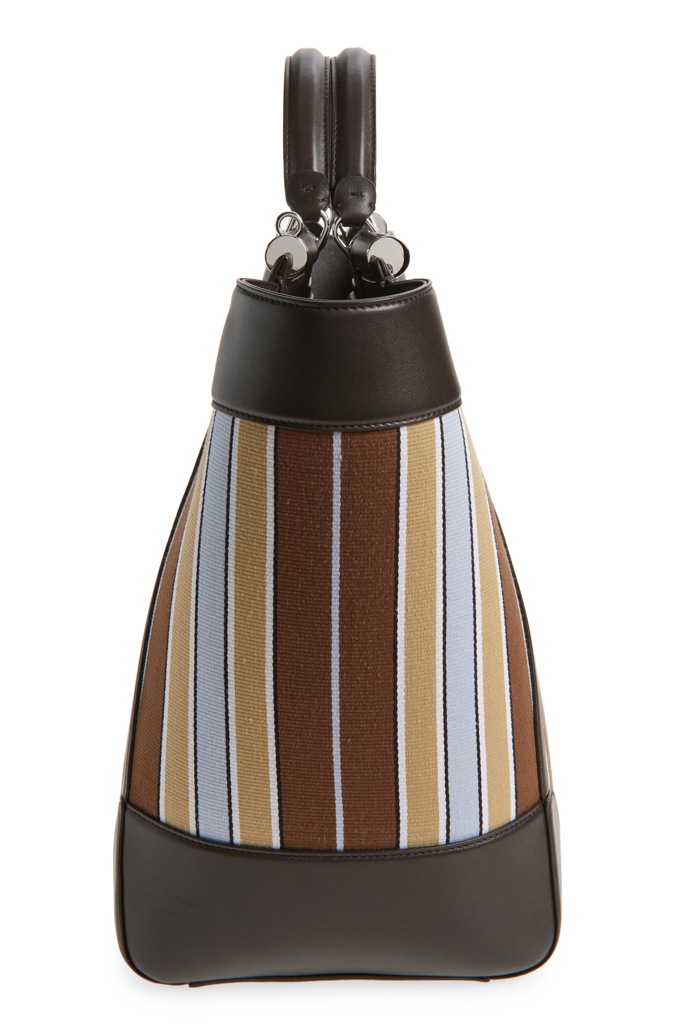 Dolce&Gabbana Sicily Stripe Jacquard Shoulder Bag, Alternate, color, Multicolor Marrone