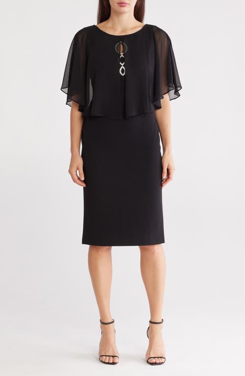 Sheath Cocktail Dress & Cape