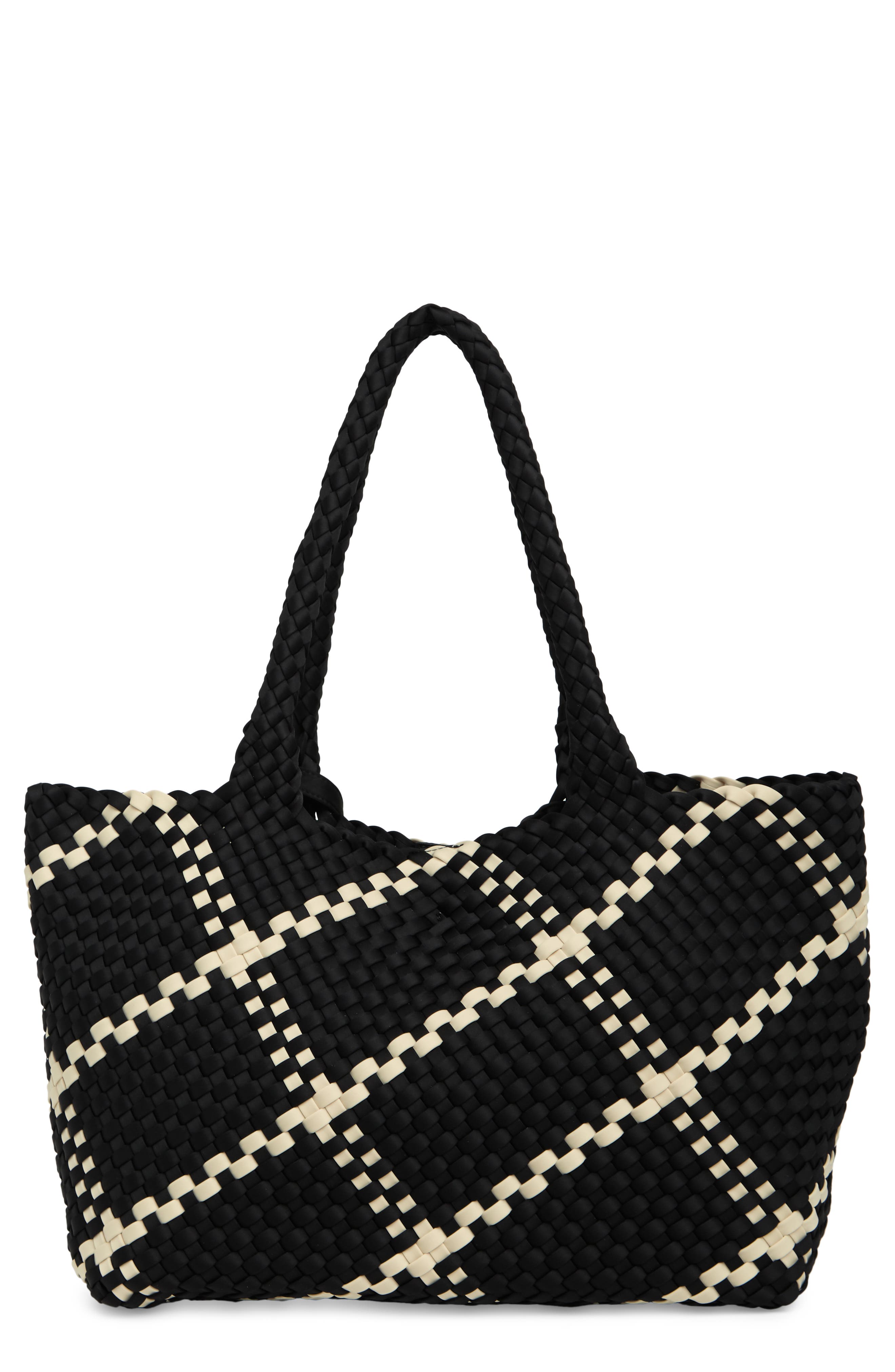 BCBG Woven Large Tote Bag & Pouch Set, Main, color, 
