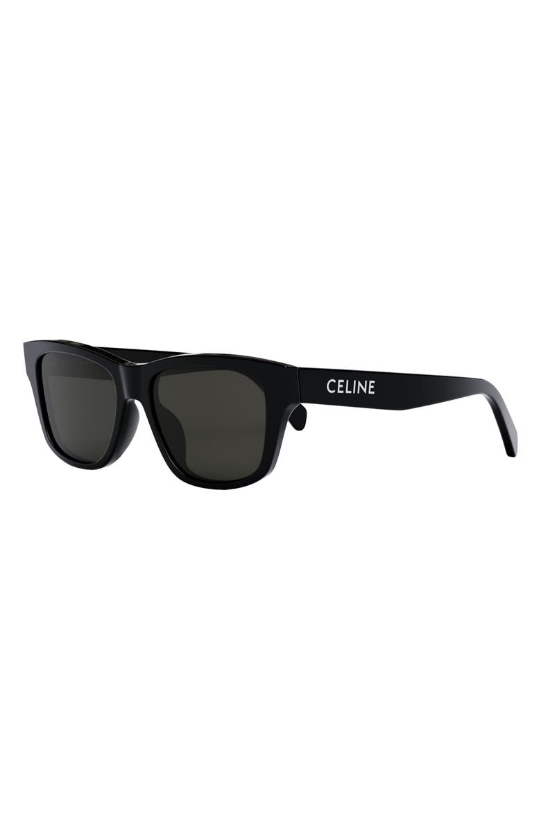 CELINE 55mm Rectangular Sunglasses, Alternate, color, Black