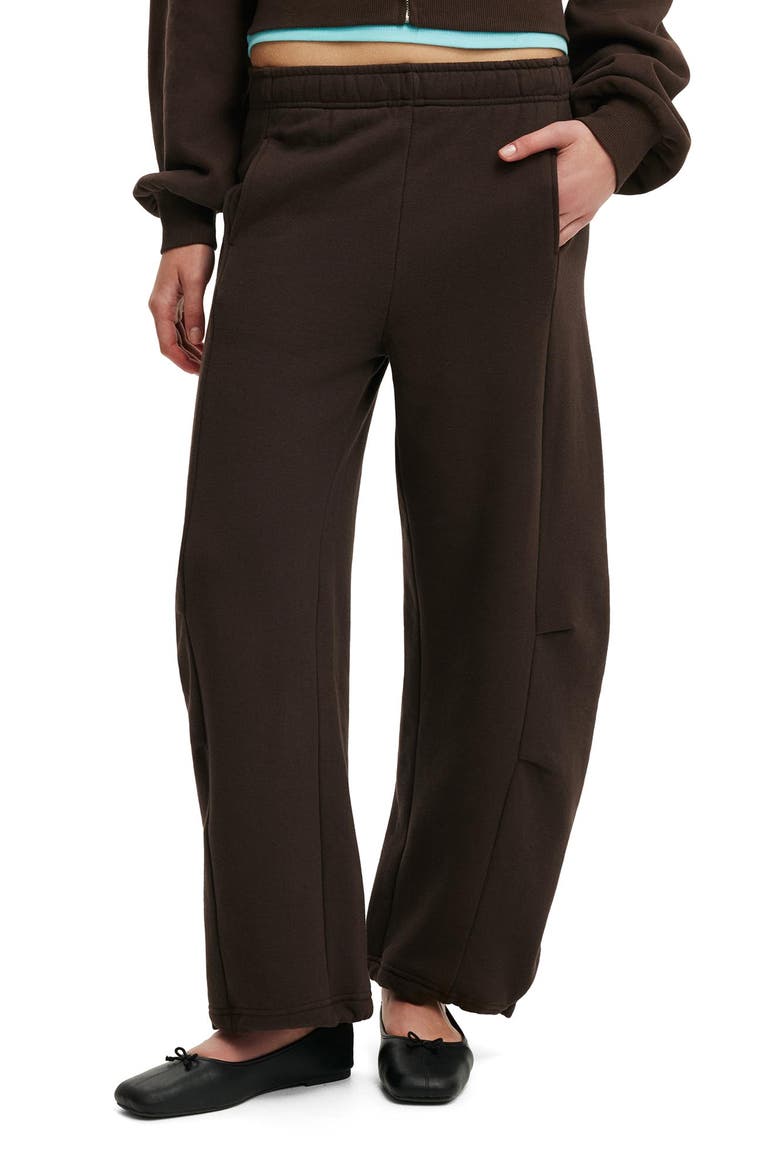 Women's Barrel Leg Sweatpant, Main, color, Dark Oak