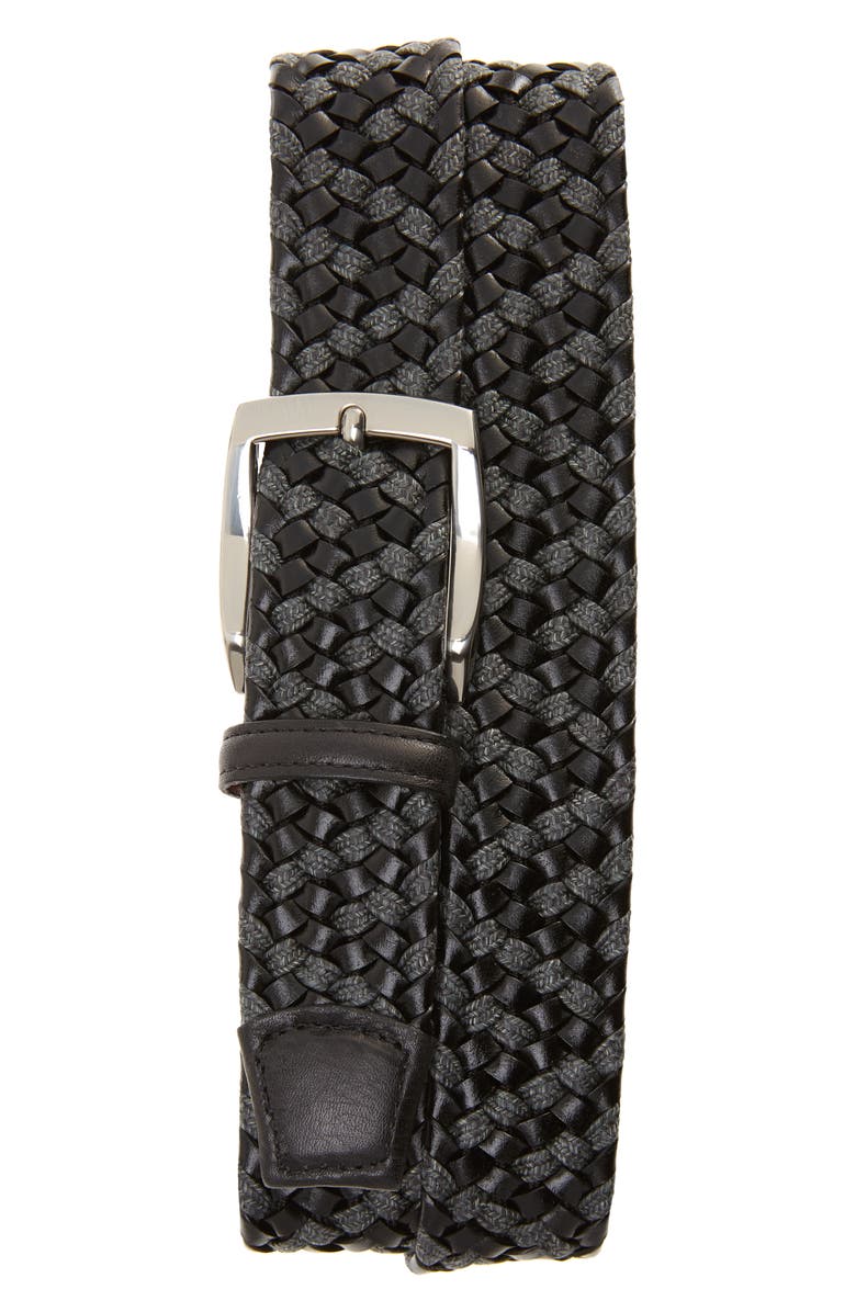Torino Braided Linen and Leather Belt, Main, color, 