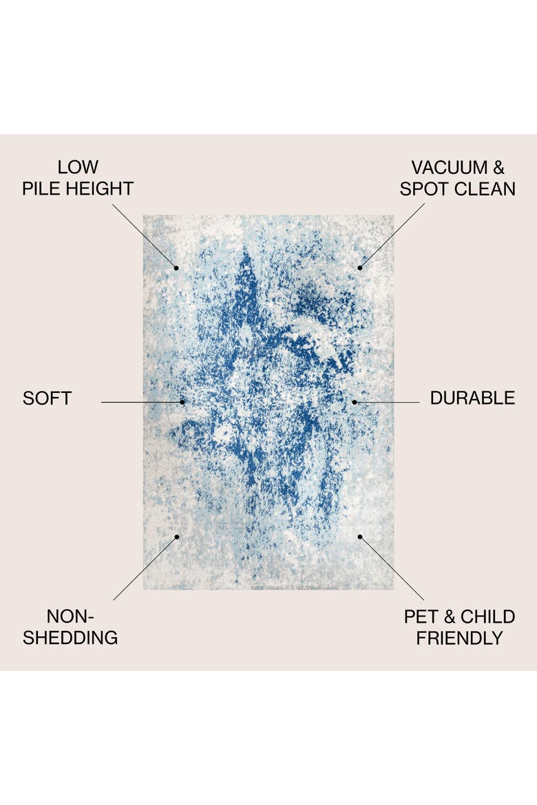 Dune Modern Abstract Area Rug, Alternate, color, Cream/Blue
