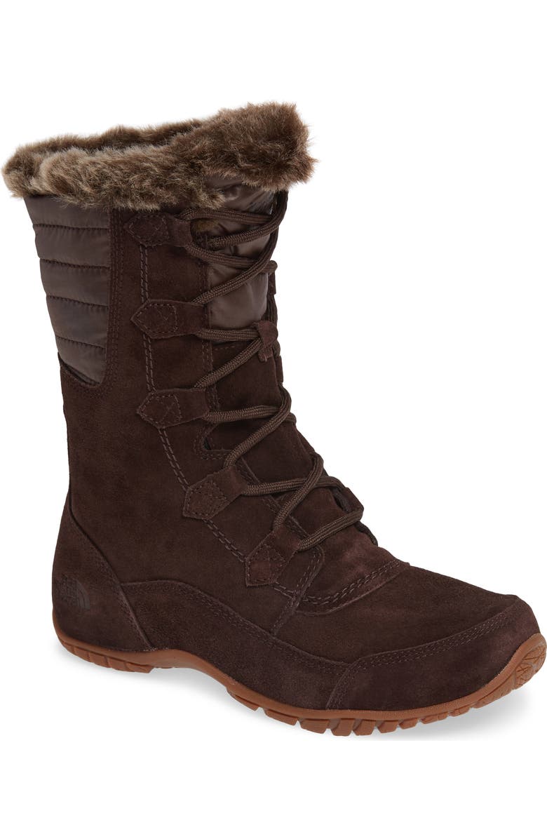 The North Face Nuptse Purna II Waterproof PrimaLoft<sup>®</sup> Silver Eco Insulated Winter Boot, Main, color,