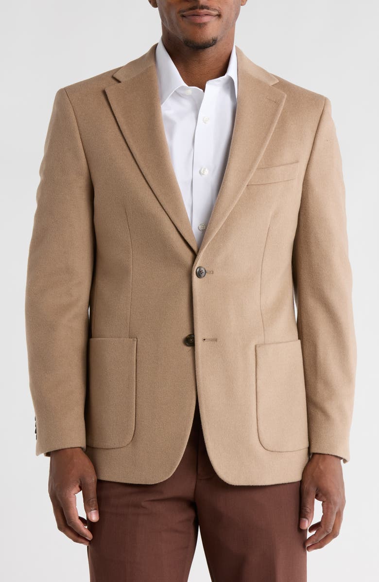 Michael Kors Notch Lapel Wool Blend Sport Coat, Main, color, Tan