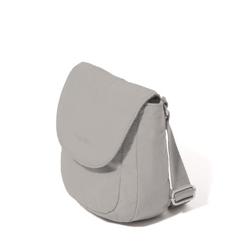 Baggallini Swift Flap Mini Crossbody In Silver
