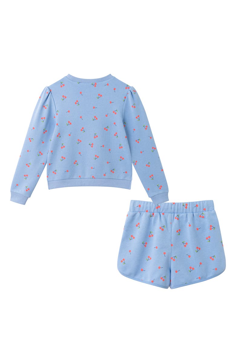 Andy & Evan Kids' Long Sleeve Pullover & Shorts Set, Alternate, color, Purple Cherry
