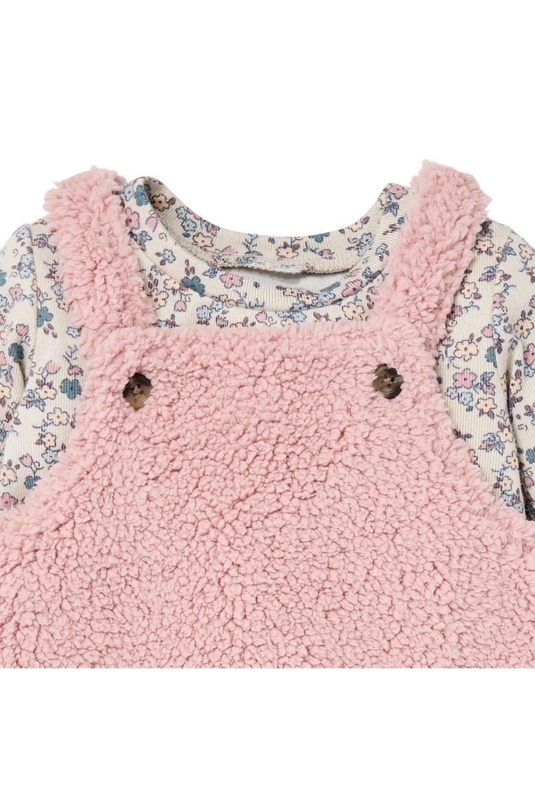 Plush Overall and Long Sleeve Top Set, Alternate, color, Pale Mauve