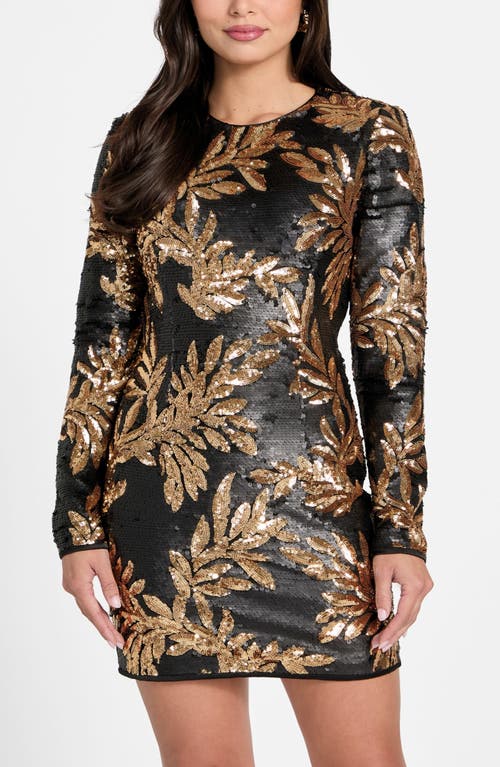 Marciano Daisy Sequin Long Sleeve Minidress In Multi