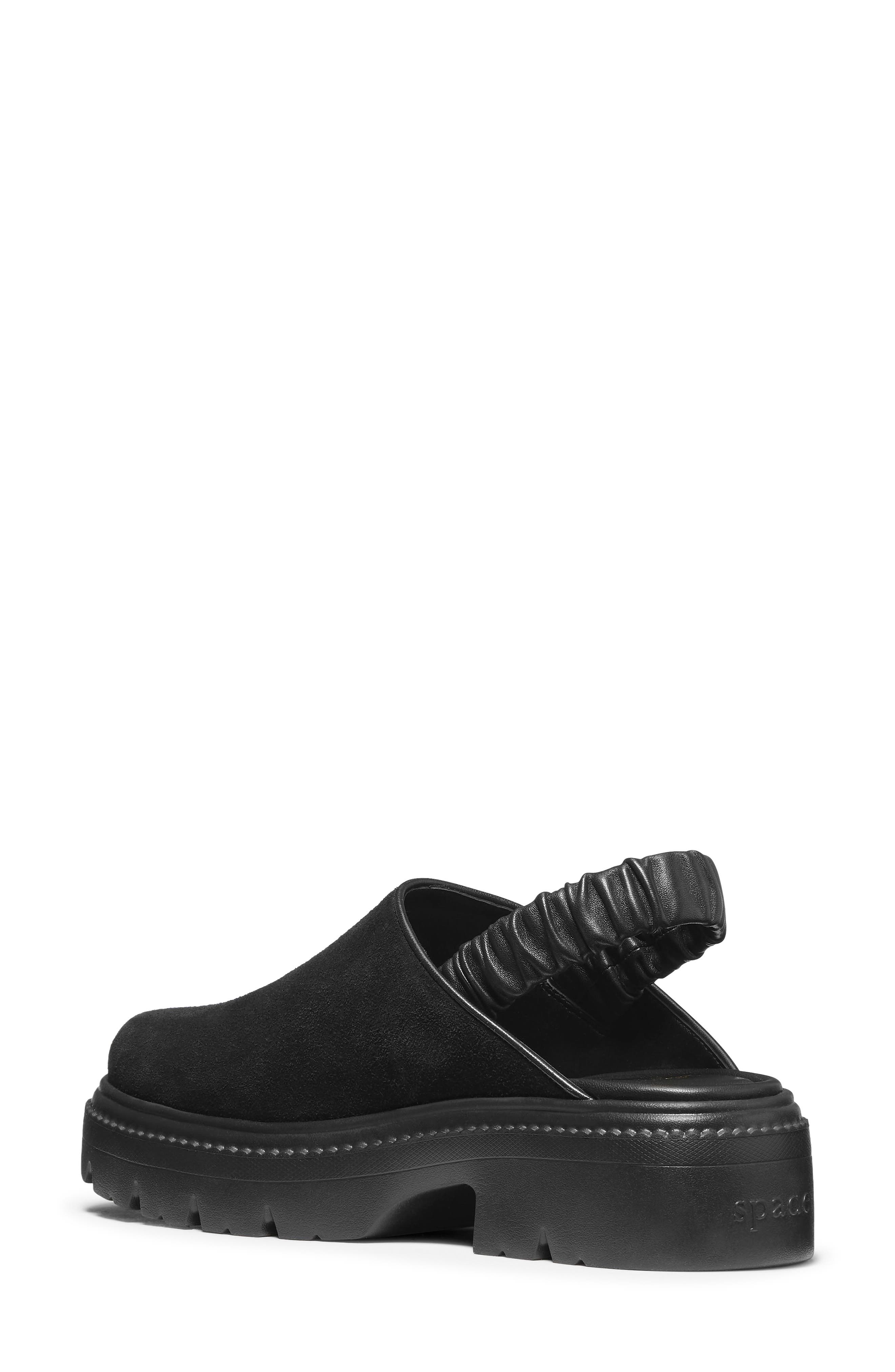 Cosma Slingback Leather Clog, Alternate, color, BLACK