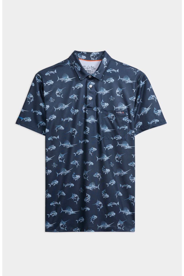 Fish N' Bones Americana Polo, Main, color, Navy